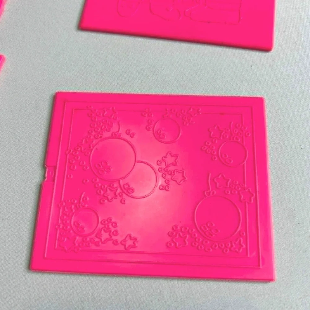 Vintage Tomy Great Greetings Rubbing Plate Art Set Pink 9 Reversible Plates